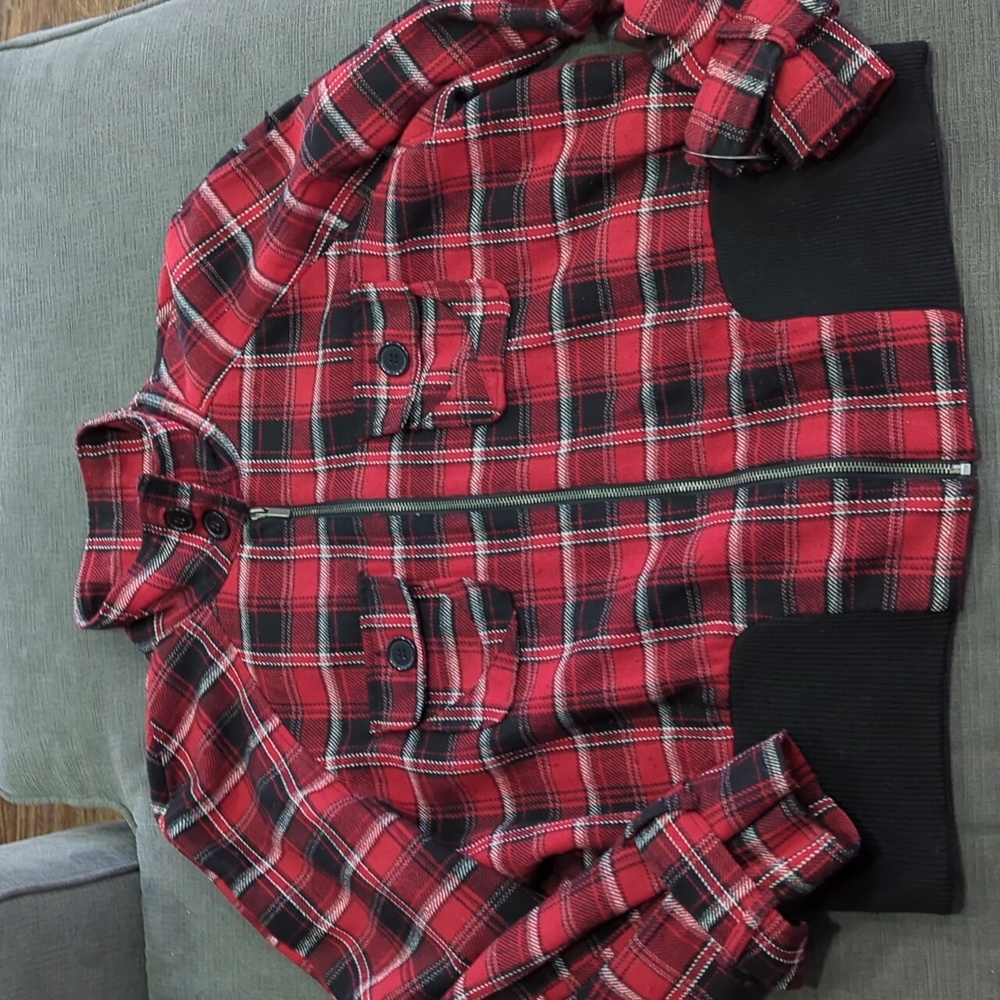 💥50% sale💥Caren Sport plaid bomber wool blend jacket 2X #b893